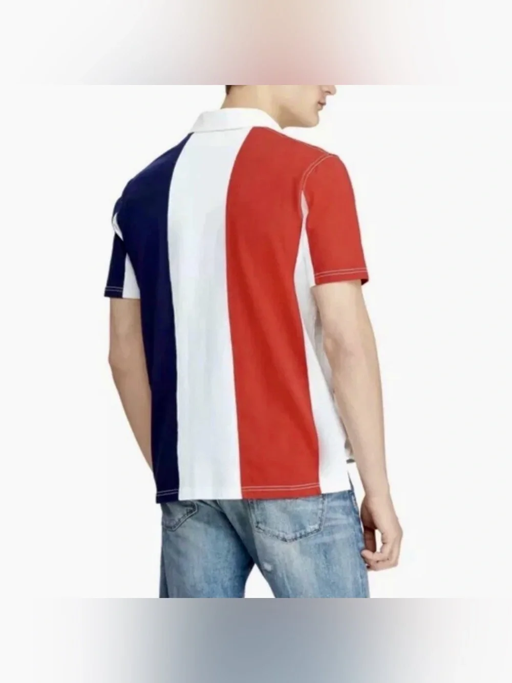 Polo Ralph Lauren Classic Fit Cotton Rugby Shirt Red/White/Blue Men’s Large